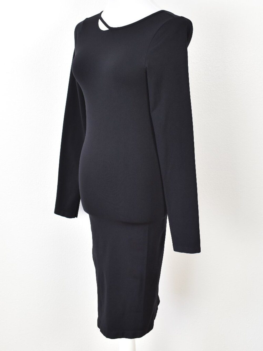 Helmut Lang Cutout Stretch Open Back Long Sleeve Dress Black - M/L - Picture 5 of 11